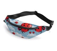 Sac banane tendance à fermeture éclair pour homme et femme avec sangle réglable en forme de coccinelle et nuage, sac de poitrine de voyage pour course à pied, randonnée, entraînement, cyclisme