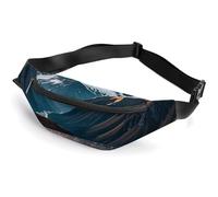 Sac banane tendance à fermeture éclair pour homme et femme, sac banane élégant avec sangle réglable, boussole de montagne, sacs de poitrine de voyage, sacs de ceinture pour la course à pied, la