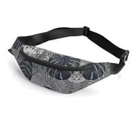 Sac banane tendance à fermeture éclair pour homme et femme, sac banane élégant avec sangle réglable, motif feuilles de Monstera, sacs de voyage pour la course, la randonnée, l'entraînement, le