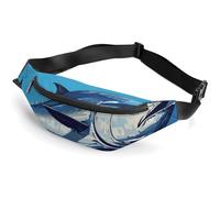Sac banane tendance à fermeture éclair pour homme et femme, sac banane élégant avec sangle réglable, motif thon coloré, sacs de poitrine de voyage, sacs de ceinture pour la course à pied, la randonnée