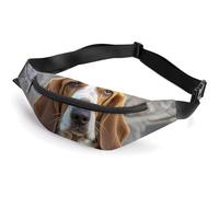 Sac banane tendance à fermeture éclair pour homme et femme, sac banane élégant avec sangle réglable, sac de poitrine de voyage pour course à pied, randonnée, entraînement, cyclisme, basset hound, 36,6