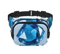 Sac banane tendance à motif cristal bleu, sac bandoulière unisexe pour le voyage et le sport