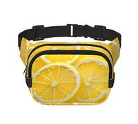 Sac banane tendance à motif de tranches de citron, unisexe, noir, taille unique