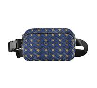 Sac banane tendance à motif règles bleues et dorées pour homme et femme, petit sac de poitrine à bandoulière avec sangle réglable pour voyage, vacances, course à pied, Motif règles bleues et dorées, 1