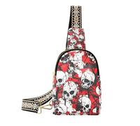 Sac banane tendance à motif tête de mort rouge terrible pour le voyage, Crâne rouge terrible, 1 size