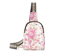 Sac banane tendance à rayures Peach Gold Floral Sac banane imperméable pour la randonnée