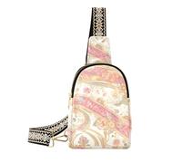 Sac banane tendance à rayures Peach Gold pour homme imperméable petit sac banane pour voyage