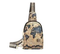 Sac banane tendance avec carte au trésor des pirates - Sac banane mignon pour la journée, World Game Carte au trésor Pirates, 1 size