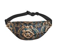 Sac banane tendance avec engrenages steampunk cool, convient pour le sport, la course, le cyclisme, les voyages, la pêche, grand sac banane pour garçons
