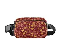Sac banane tendance avec fermeture éclair et sangle réglable pour homme et femme Motif cookies rouges, Merry Christmas Love Red Cookies, 1 size