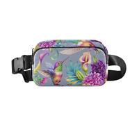 Sac banane tendance avec illustration aquarelle botanique numérique pour femmes, hommes, adolescents, petit sac à bandoulière antivol avec sangle réglable pour voyage, shopping, course à pied,