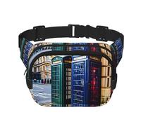 Sac banane tendance avec imprimé cabine téléphonique britannique pour femme, sac banane pour voyage, course à pied, noir, One Size
