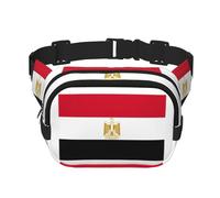 Sac banane tendance avec imprimé drapeau égyptien pour femme, sac banane pour voyage, course à pied, noir, One Size