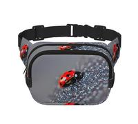 Sac banane tendance avec motif coccinelles avec imprimé moucheté infini pour femme, sac banane pour voyage, course à pied, noir, One Size