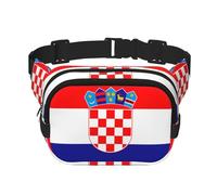 Sac banane tendance avec motif drapeau de la République de Croatie, unisexe, noir, taille unique