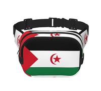 Sac banane tendance avec motif drapeau du Sahara occidental - Unisexe - Noir - Taille unique