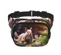 Sac banane tendance avec motif écureuil mignon, unisexe, noir, taille unique