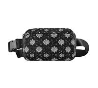 Sac banane tendance avec motif flocon de neige pour homme et femme avec sangle réglable pour le shopping, le sport, le travail, flocon de neige simple ligne art style dessin animé, 1 size