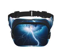 Sac banane tendance avec motif foudre - Unisexe - Noir - Taille unique