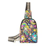 Sac banane tendance avec motif sirènes, licornes et arcs-en-ciel pour la randonnée