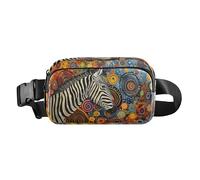 Sac banane tendance avec sangle réglable Motif zèbre Gustav Klimt pour l'entraînement, le shopping, les voyages, la randonnée, multicolore
