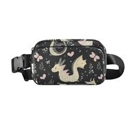 Sac banane tendance avec sangle réglable pour entraînement, course à pied, randonnée, dragons noirs, taille unique, Dragons noirs dynamiques, Taille unique