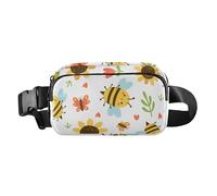 Sac banane tendance avec sangle réglable pour le shopping, le sport, le travail, Happy Good Luck Cottage Papillon, 1 Size