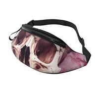 Sac banane tendance avec tête de mort humaine et fleurs roses pour homme et femme