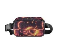 Sac banane tendance avec visages de cochon lumineux pour homme et femme, sac banane multifonction avec sangle réglable pour voyage, shopping, course à pied, visages de cochon lumineux, néon, taille