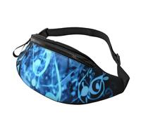 Sac banane tendance bleu avec notes de musique | Sac banane et sac de poitrine | Sac banane réglable pour homme et femme | Fermeture éclair sécurisée | Léger et compact | Parfait pour les voyages, le