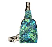 Sac banane tendance bleu Toledo et vert Bornéo bicolore imperméable pour homme pour la randonnée, Bleu Toledo et vert Bornéo bicolore, 1 size