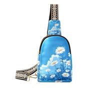 Sac banane tendance Blue Daisy Sunshine Bloom Printemps Sac banane à langer mignon pour homme pour voyage, Blue Daisy Sunshine Bloom Spring, 1 size
