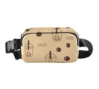 Sac banane tendance boba beige pour femme, pochette de voyage étanche, 20,3 x 13,5 x 5,8 cm, drôle mignon, beige boba tendance, 20,3 x 13,5 x 5,8 cm, drôle mignon, Trendy Boba Beige, 8 x 5.3 x 2.3