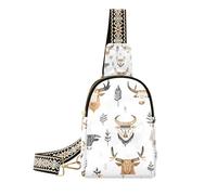 Sac banane tendance bohème simple style West Highlander vache sac banane en cuir pour femme pour voyage, Bohème style simple vache West Highlander, 1 size