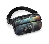 Sac banane tendance de grande capacité en sergé Rock Band Stage1 imprimé, un article indispensable pour les voyages mains libres, Rock Band Stage1, 20x13cm