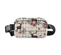 Sac banane tendance Duiker Buffalo Plaid Daisy pour femmes, hommes, adolescents, sac à bandoulière étanche, accessoire de voyage avec sangle réglable pour voyage, course à pied, randonnée