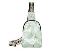 Sac banane tendance en cuir avec fleur de lys couleur pastel vert menthe noir sac banane sac à langer pour la randonnée, calla fleur de lys couleurs pastel vert menthe, 1 size