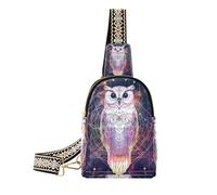 Sac banane tendance en forme de chouette avec cartes de tarot mystérieuses et antivol, Cartes de tarot mystère chouette néon, 1 size