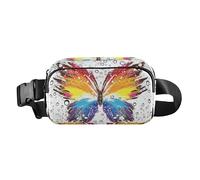 Sac banane tendance en forme de goutte d'eau pour homme et femme, sac banane imperméable avec sangle réglable pour l'entraînement, la course à pied, la randonnée, Rêve goutte d'eau papillon, Taille