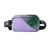 Sac banane tendance en forme d'éventail vert pour femmes, hommes, adolescents, sac à bandoulière étanche avec sangle réglable pour voyage, vacances, course à pied
