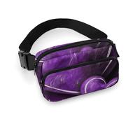 Sac banane tendance en sergé de grande capacité avec imprimé cœurs violets, un article indispensable pour les voyages mains libres, Cœur Violet, 20x13cm
