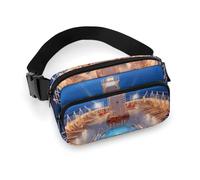 Sac banane tendance en sergé de grande capacité avec imprimé de bateau de croisière, un article indispensable pour les voyages mains libres, Bateau de croisière Pool Party, 20x13cm
