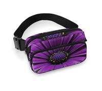 Sac banane tendance en sergé de grande capacité avec imprimé marguerites violettes, un article indispensable pour les voyages mains libres, Marguerite violette, 20x13cm
