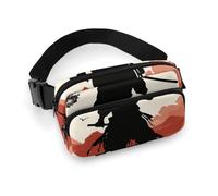 Sac banane tendance en sergé de grande capacité imprimé samouraï, un article indispensable pour les voyages mains libres, Samourai, 20x13cm