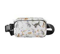 Sac banane tendance - Esthétique - Motif mésange touffeté - Oiseaux bleu marine - Pour homme et femme - Mini sac de poitrine à bandoulière avec sangle réglable - Sacs de sport pour voyage, shopping