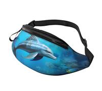 Sac banane tendance et décontracté bleu océan pour poissons sous-marins - Sac banane réglable pour homme et femme - Durabilité, léger, fermeture éclair sécurisée pour randonnée, voyage et plein air,