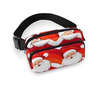 Sac Banane Tendance et décoratif, Petit Format, Portable avec Sangle réglable, pour Homme et Femme, Motif Père Noël Rouge