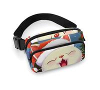 Sac banane tendance et portable avec imprimé de chants de Noël pour femme et homme - Ceinture réglable - Sac banane pour voyage, Style :, 20x13cm