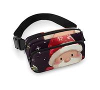 Sac banane tendance et portable avec imprimé de chants de Noël pour femme et homme - Ceinture réglable - Sac banane pour voyage, Style-2, 20x13cm