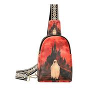 Sac banane tendance gothique château de vampire pour femme, sac à bandoulière imperméable pour voyage, Château gothique de vampire, 1 size